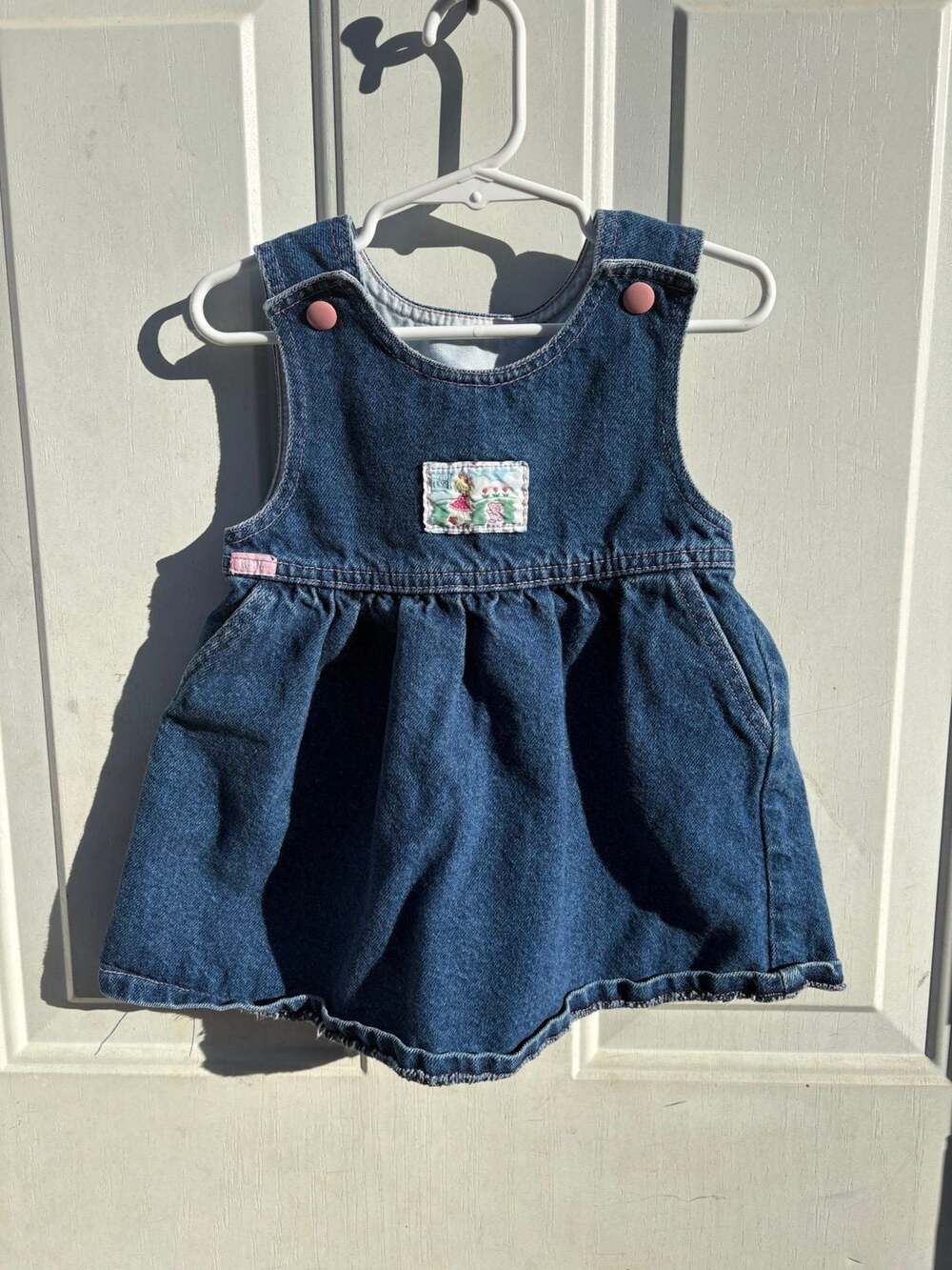 Vintage LEE Baby Denim Pinafore Dress 12-18M Cottagecore